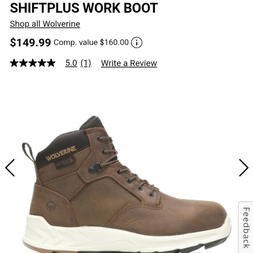 Men waterproof/Steeltoe Wolverine Shiftplus Workboots